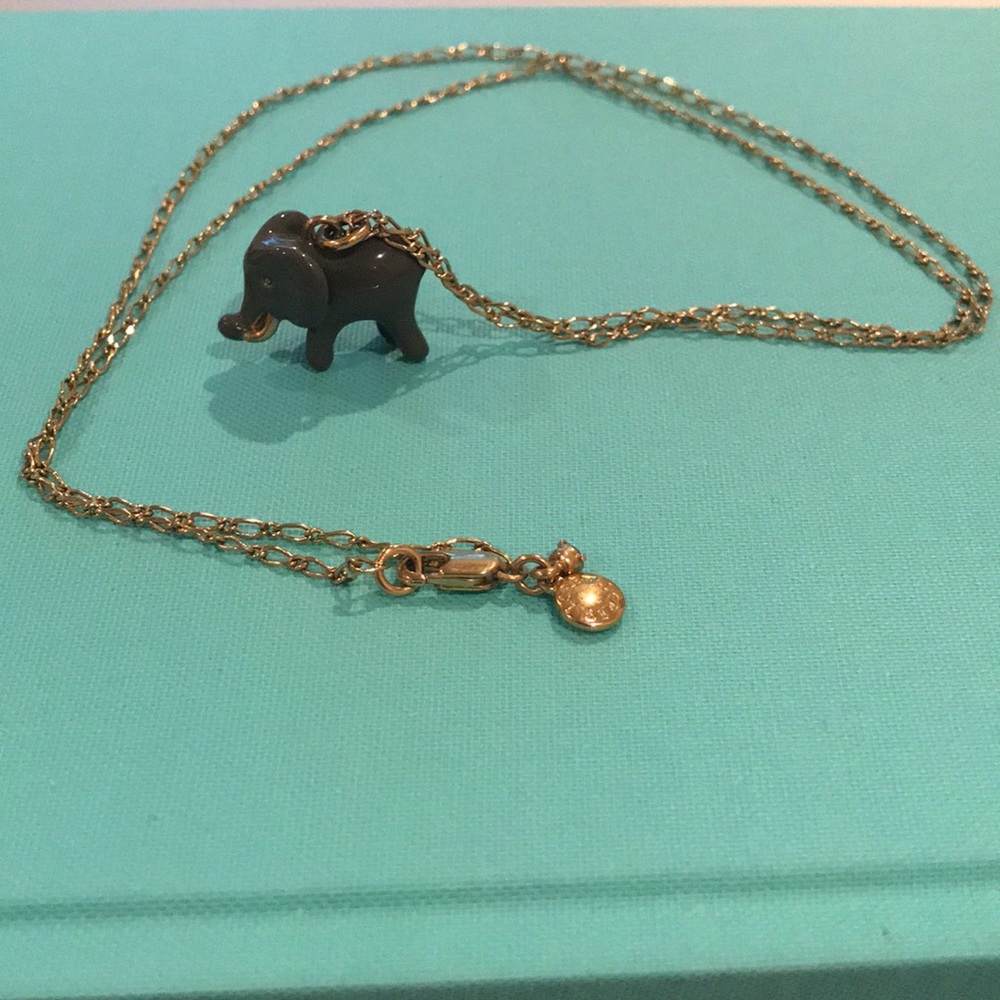 JCrew enamel elephant charm necklace